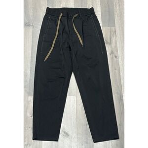 Congr Men's Drawstring Tapered-leg Elastic Waist Pants Black - Size 30x24